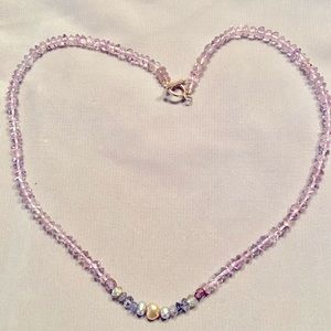 Amethyst iolite and pearl necklace.
